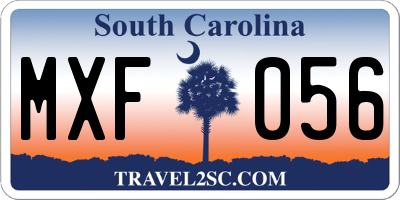 SC license plate MXF056