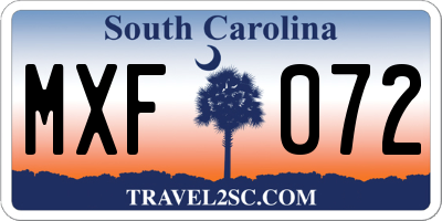 SC license plate MXF072