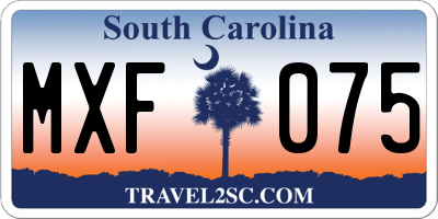 SC license plate MXF075