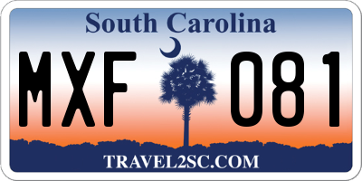 SC license plate MXF081