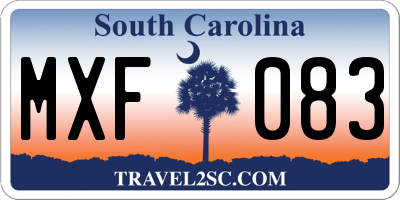 SC license plate MXF083