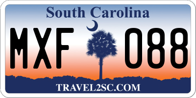 SC license plate MXF088