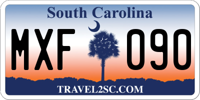 SC license plate MXF090