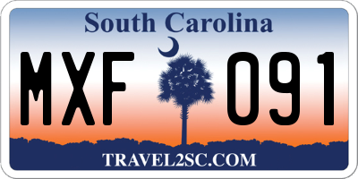SC license plate MXF091