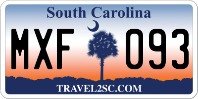 SC license plate MXF093