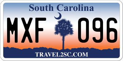 SC license plate MXF096