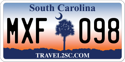 SC license plate MXF098