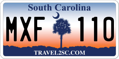 SC license plate MXF110
