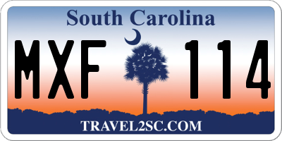 SC license plate MXF114