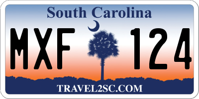 SC license plate MXF124