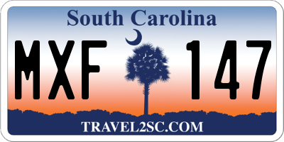 SC license plate MXF147