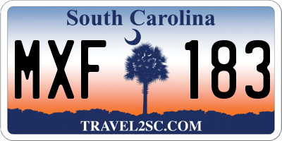 SC license plate MXF183