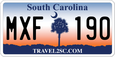 SC license plate MXF190