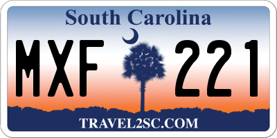 SC license plate MXF221