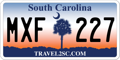 SC license plate MXF227