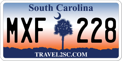 SC license plate MXF228