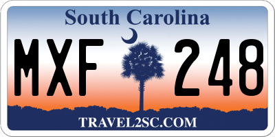 SC license plate MXF248