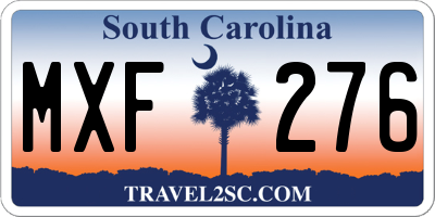 SC license plate MXF276