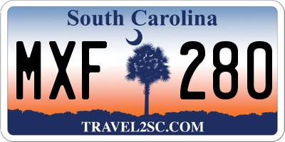 SC license plate MXF280