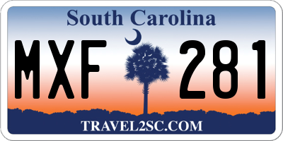 SC license plate MXF281