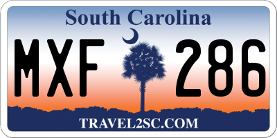 SC license plate MXF286