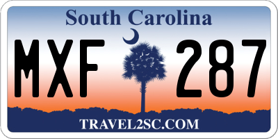 SC license plate MXF287
