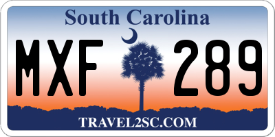 SC license plate MXF289
