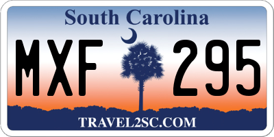 SC license plate MXF295