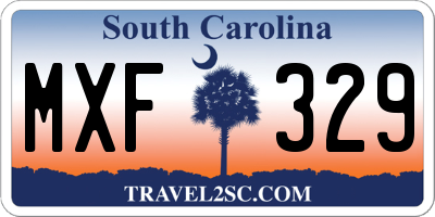 SC license plate MXF329