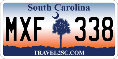 SC license plate MXF338