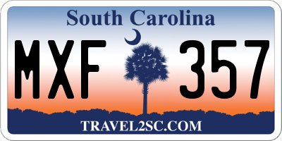 SC license plate MXF357