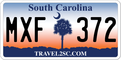 SC license plate MXF372