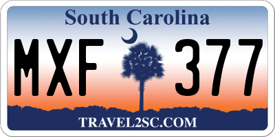 SC license plate MXF377
