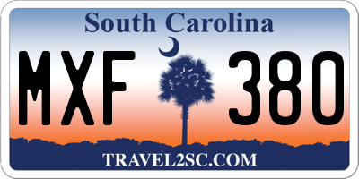 SC license plate MXF380