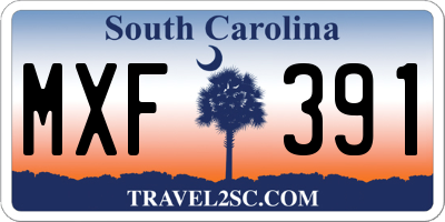 SC license plate MXF391
