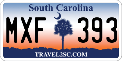 SC license plate MXF393