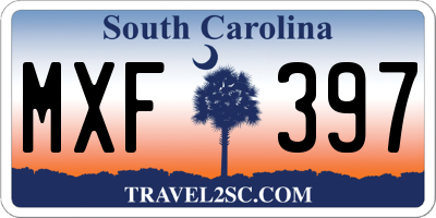SC license plate MXF397