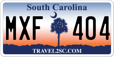 SC license plate MXF404