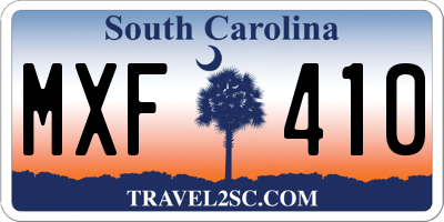 SC license plate MXF410