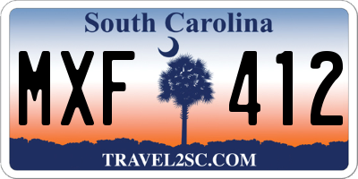 SC license plate MXF412