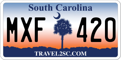 SC license plate MXF420