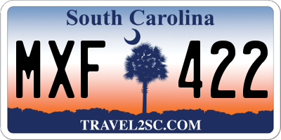 SC license plate MXF422