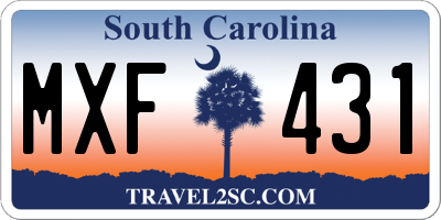 SC license plate MXF431