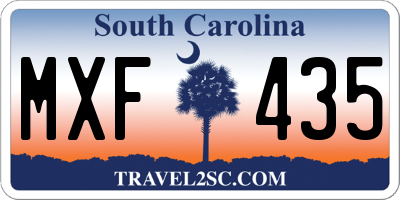 SC license plate MXF435
