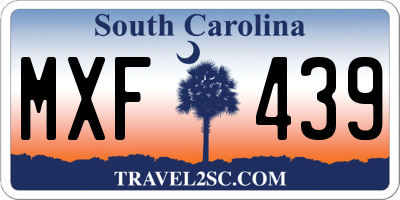 SC license plate MXF439