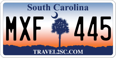 SC license plate MXF445