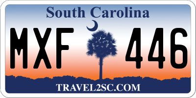 SC license plate MXF446