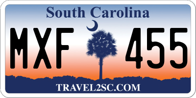 SC license plate MXF455