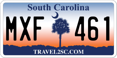 SC license plate MXF461