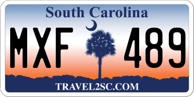 SC license plate MXF489